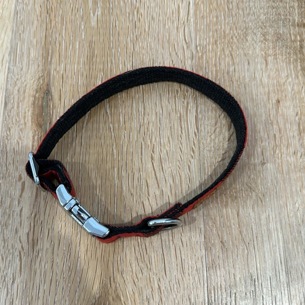 Pack Leashes Beauregard Black Ted Gingham Medium 11”- 15” Dog Collar